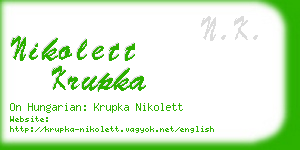 nikolett krupka business card